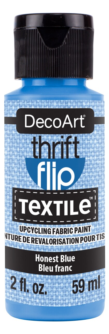 DecoArt Thrift Flip Matte For Textile 2oz Squeeze Bottle-Honest Blue